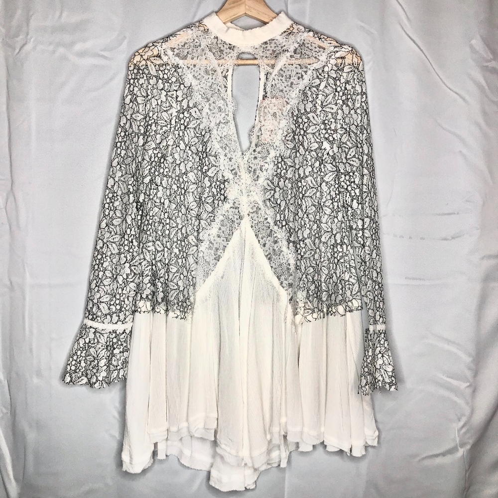 New Free People Tell Tale Lace Tunic